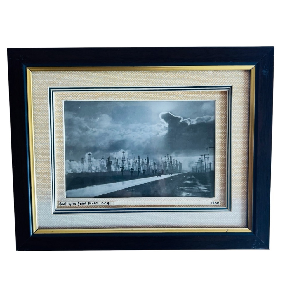 Vintage Bluffs PCH  California 1920’s Framed Black & White RPPC